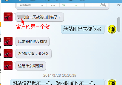 客戶的聊天記錄