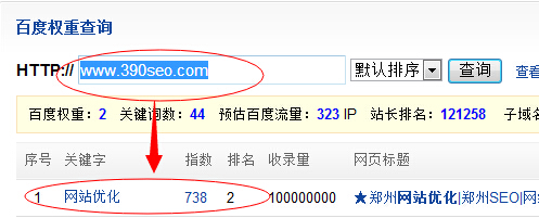 站長工具中顯示的排名